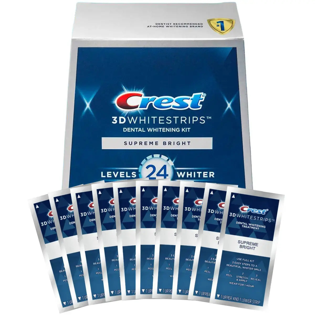 Benzi de albire Crest 3D Supreme Bright 24 Levels Whiter Whitestrips