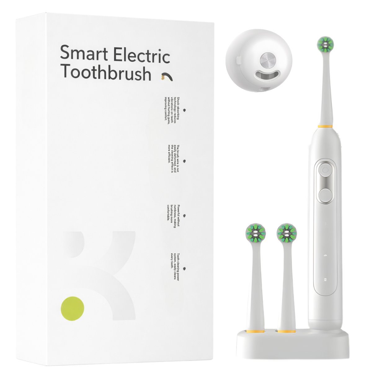 Elektrická zubná kefka biela + 2 hlavice + UV sterilizátor